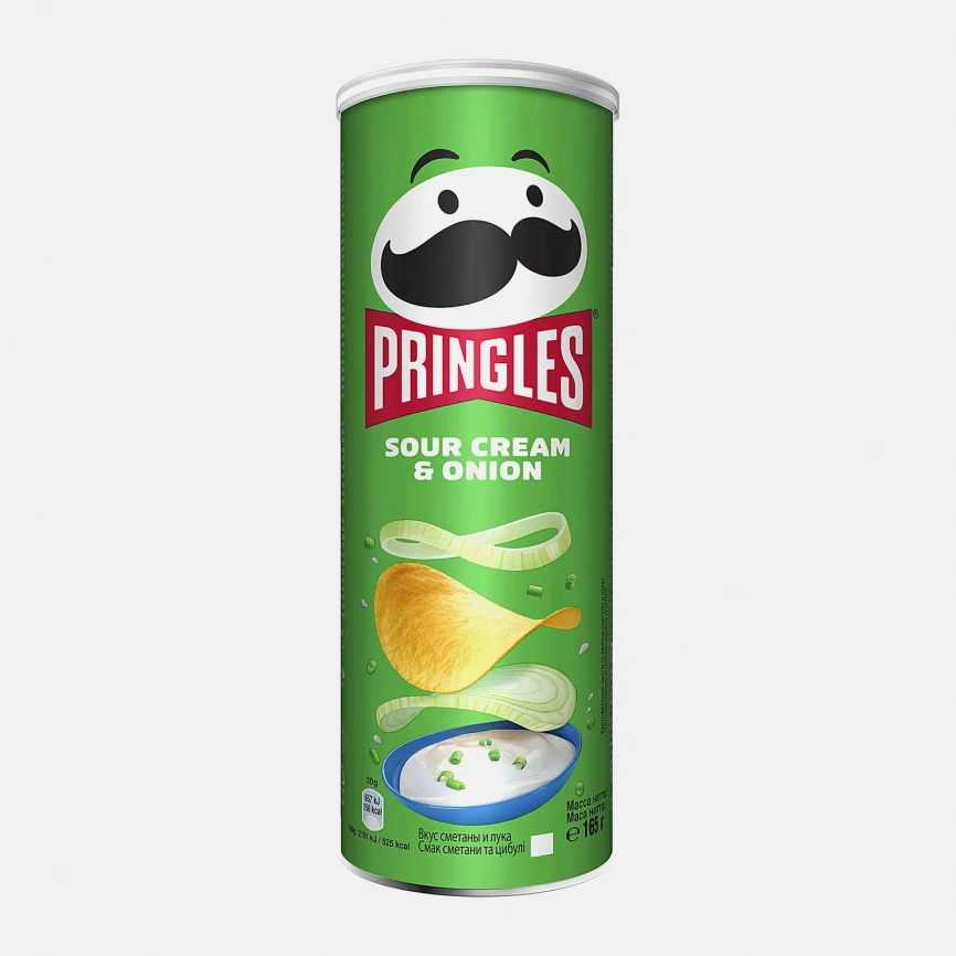 Чипсы Pringles со вкусом сметаны и лука 165г фото 1
