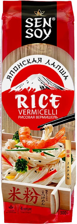 Лапша Sen Soy Premium Rice Vermicelli рисовая 300г фото 1