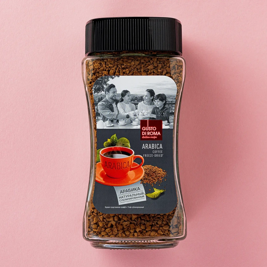 Кофе растворимый сублимированный Gusto Di Roma Arabica 190г фото 1