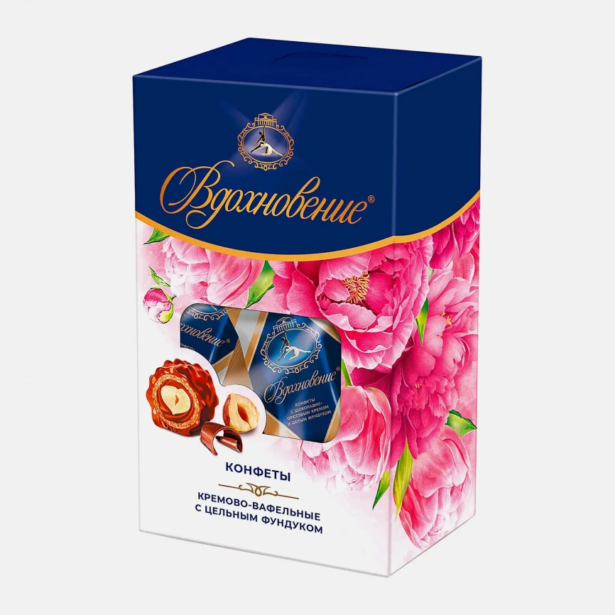 Конфеты Вдохновение шоколадно-ореховый крем и цельный фундук 112г фото 2