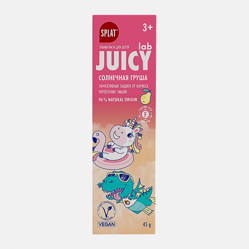 Детская зубная паста с фтором вкус Груша Splat Juicy Lab 45г фото 1