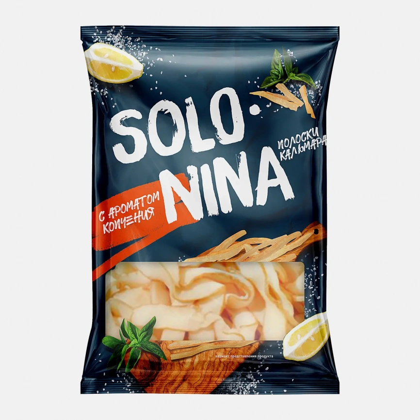 Кальмар Solo Nina полоски с ароматом копчения 60г фото 1