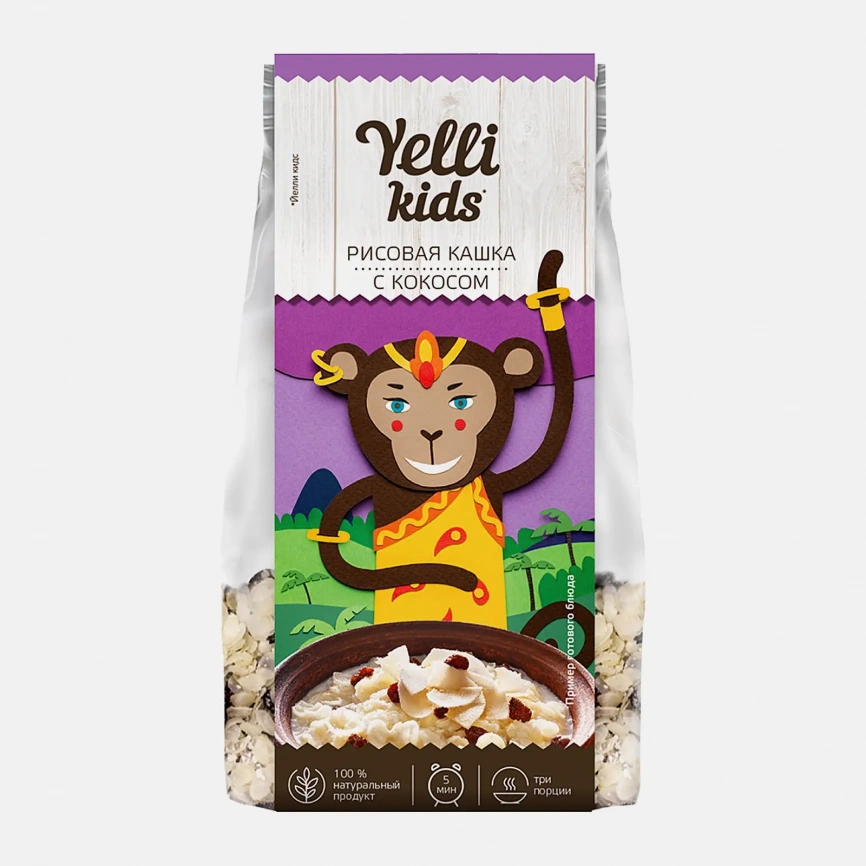 Кашка рисовая с кокосом Yelli Kids 100г фото 1