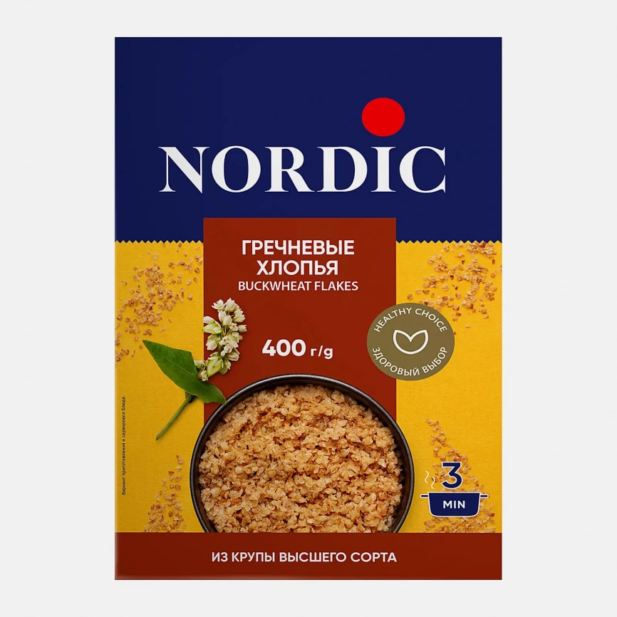 Хлопья гречневые Nordic 400г фото 1