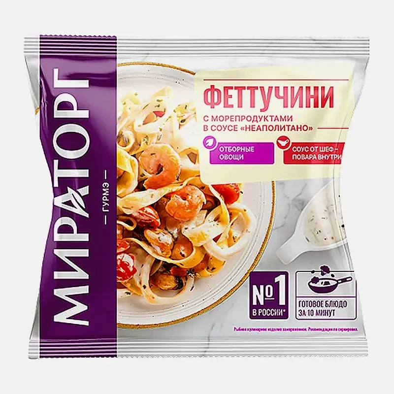 Феттучини Альфредо с овощами и беконом Мираторг 400г фото 1