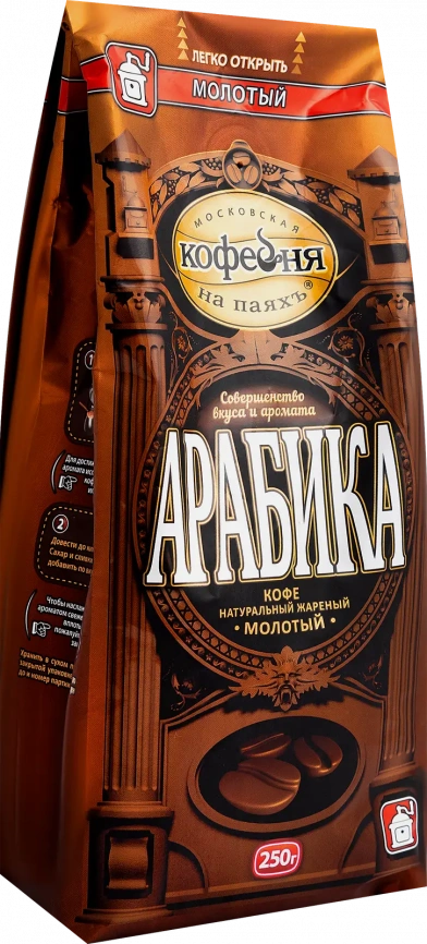 Кофе молотый Московская кофейня на паяхъ Арабика 250г фото 1