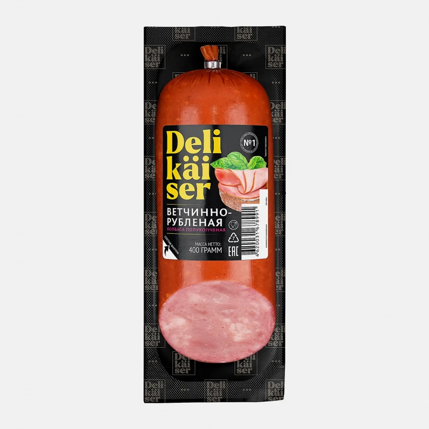 Колбаса Delikaiser Ветчинно-рубленая полукопченая 400г фото 1