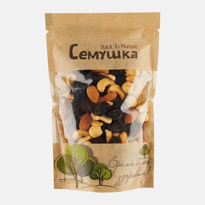 Смесь Семушка орехи жареные и изюм 150г фото 1