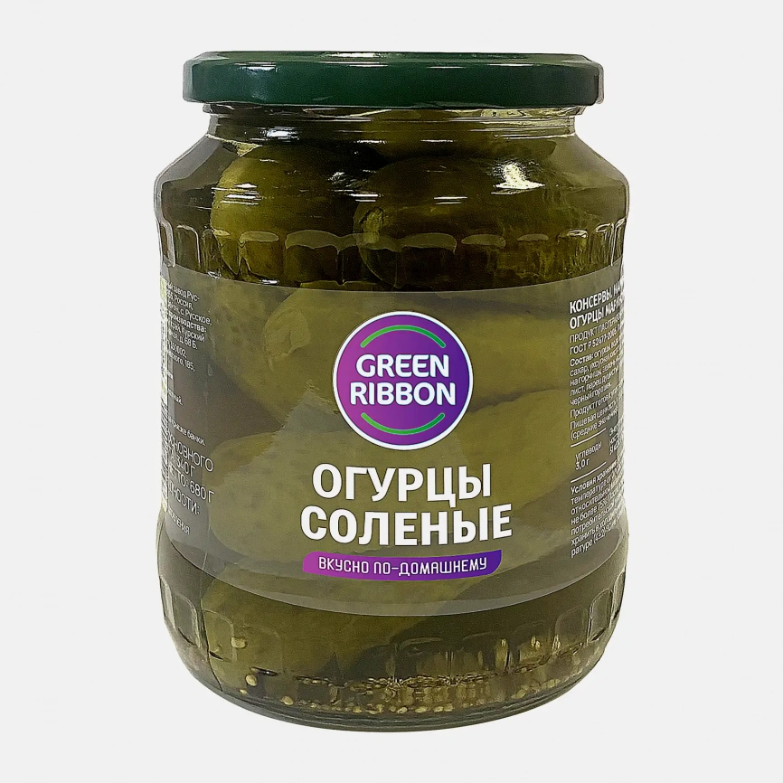 Огурцы соленые Green Ribbon 680г фото 1