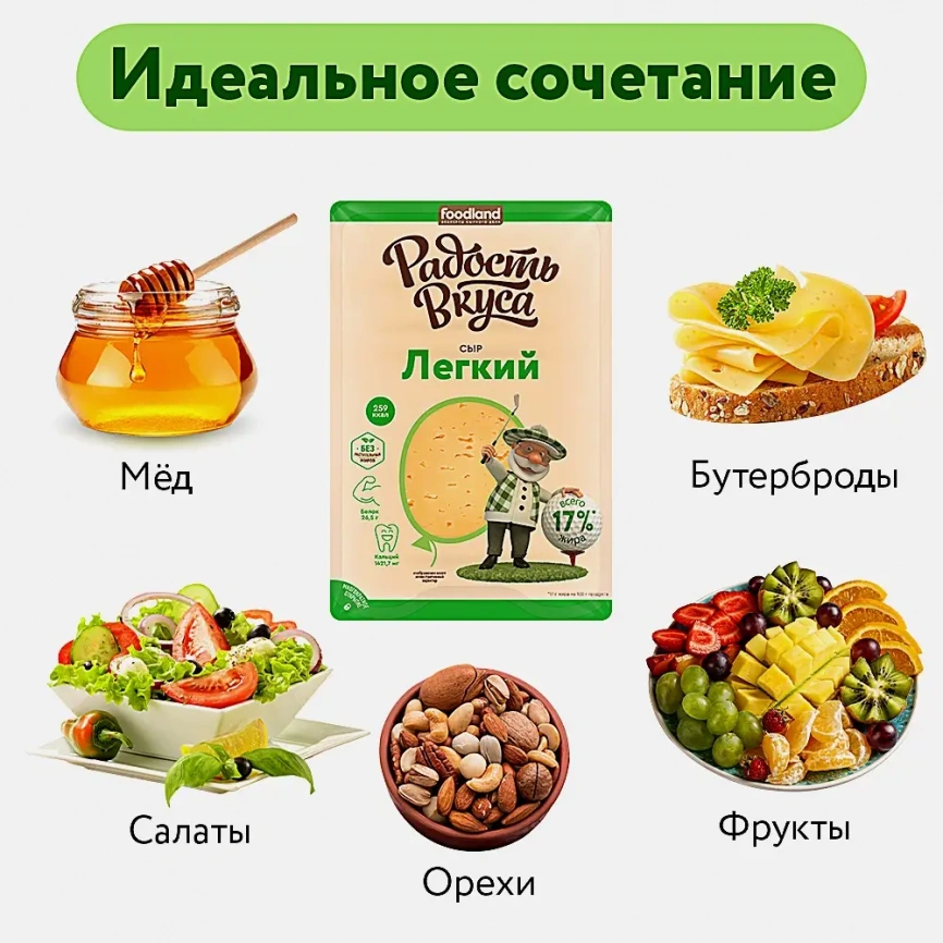 Сыр Радость вкуса Легкий нарезка 125г фото 5