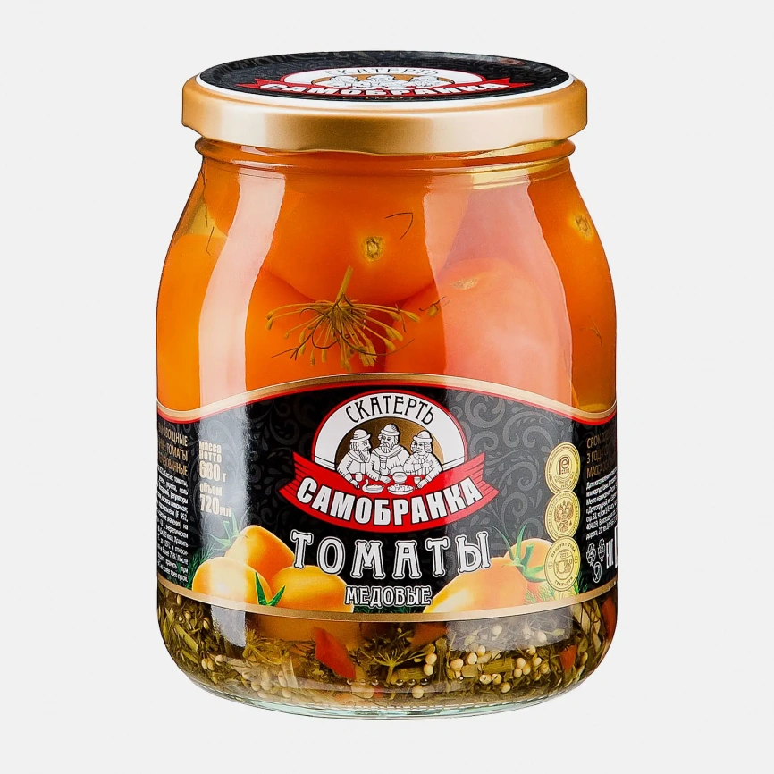 Томаты Скатерть-самобранка желтые маринованные 680г фото 1