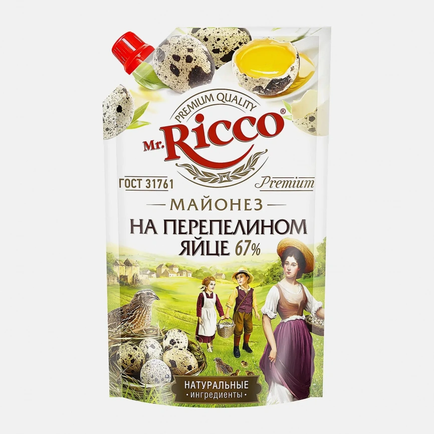 Майонез Mr. Ricco на перепелином яйце 67% 340г фото 1