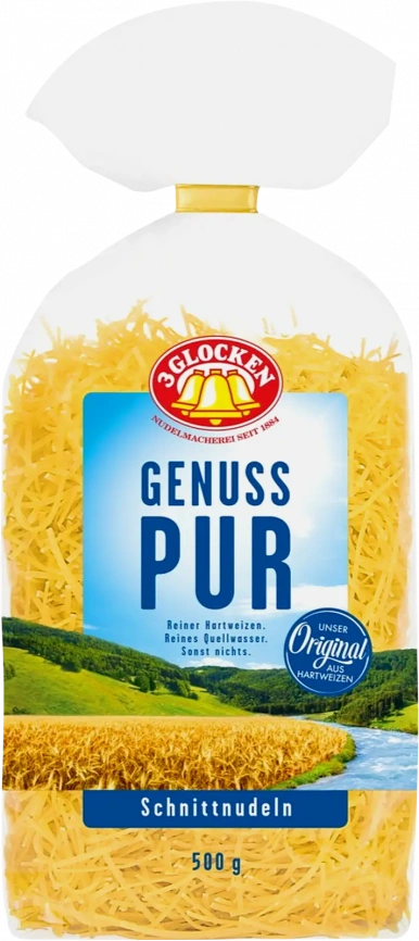 Лапша 3 Glocken Genuss Pur мелкая 500г фото 1