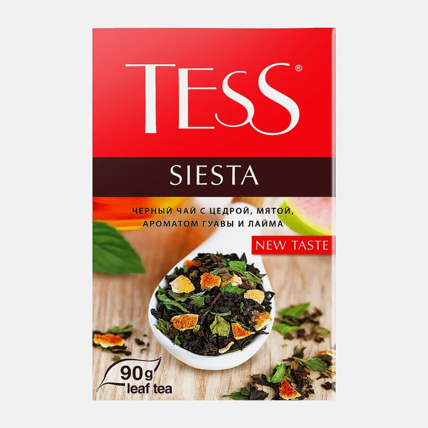Чай черный Tess Siesta лист цедра-мята ароматом гуава-лайма 90г фото 1