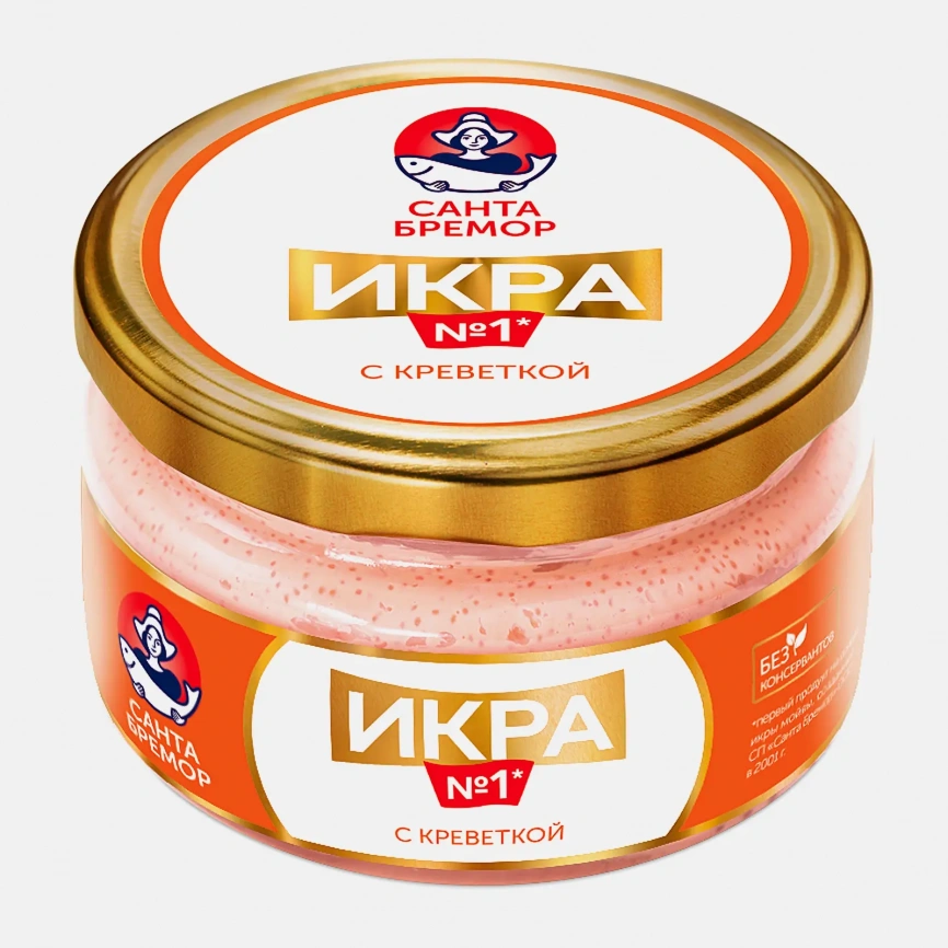 Икра мойвы Санта Бремор с креветкой 180г фото 1
