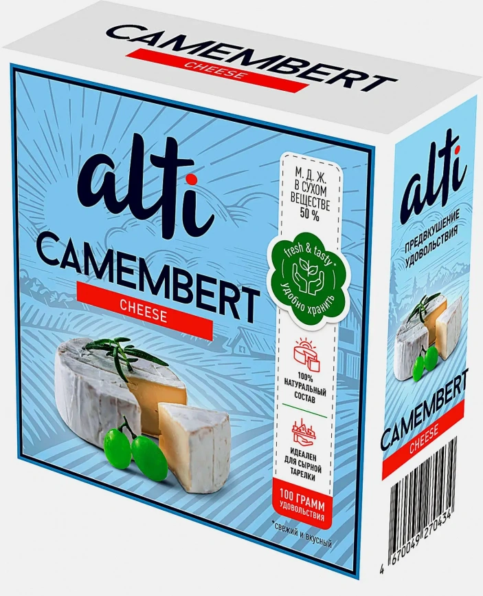 Сыр Alti Камамбер с белой плесенью 50% 100г фото 1