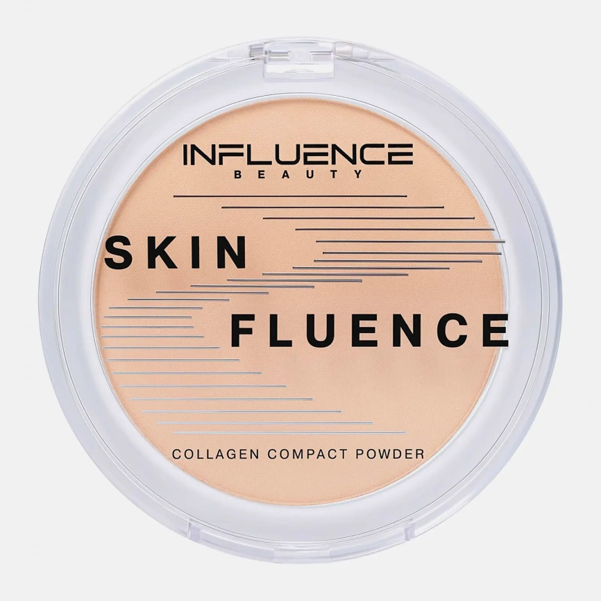 Компактная пудра для лица с коллагеном тон 02 Бежевый Influence Beauty Skinfluence фото 1