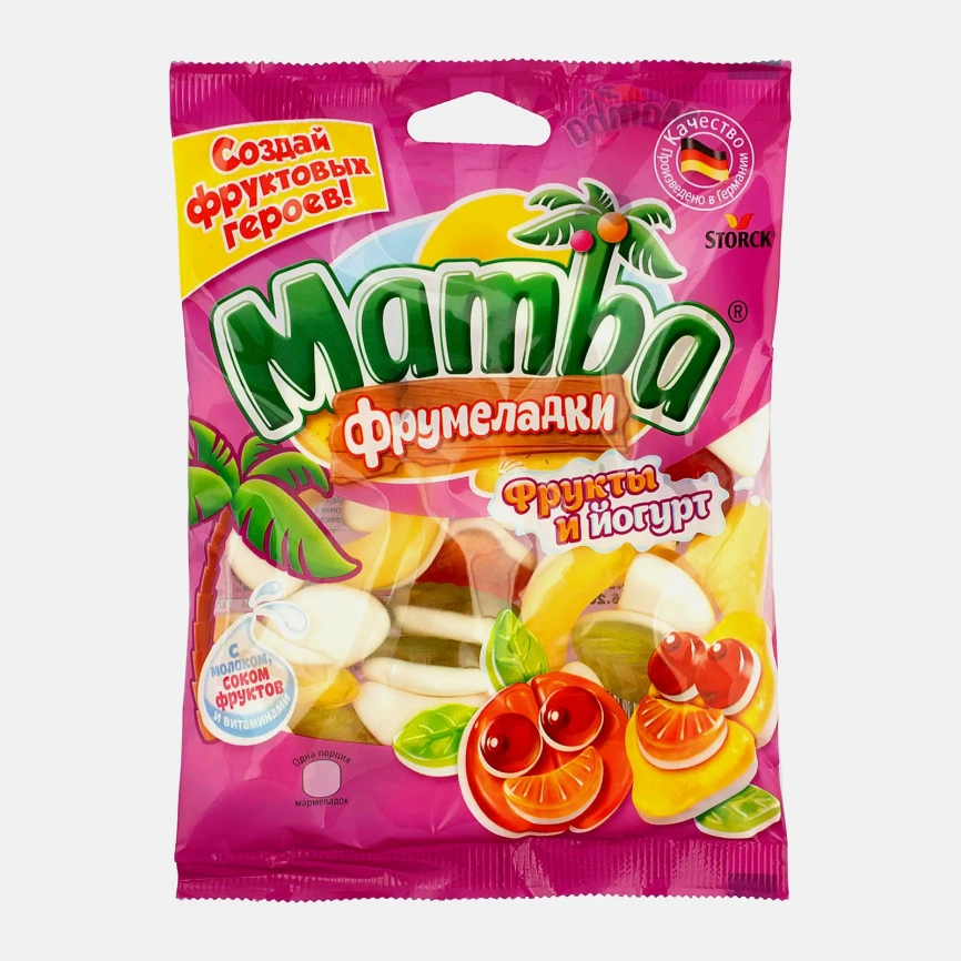 Мармелад Жевательный фрукты и йогурт Mamba 140г фото 1