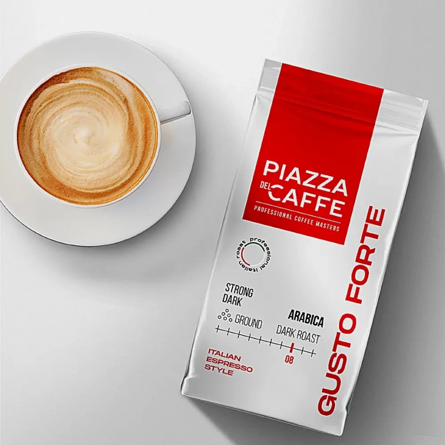 Кофе молотый Piazza Del Caffe Gusto Forte жареный 250г фото 2