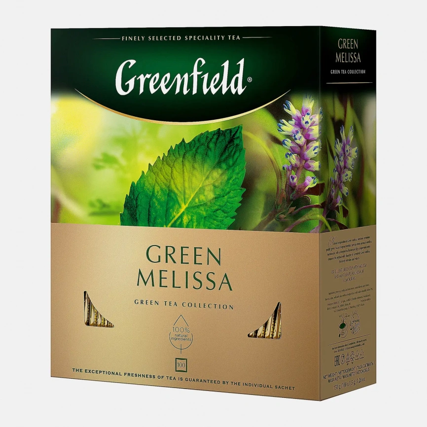 Чай зеленый Greenfield Green Melissa 100пак фото 3