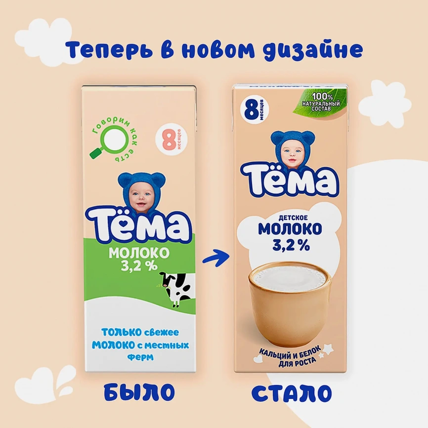 Молоко детское Тема ультрапастеризованное 3.2% 200мл фото 2