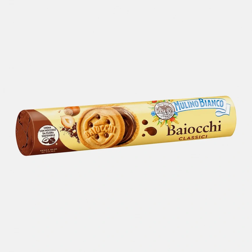Печенье Байокки с какао и ореховым крем Mulino Bianco 168г фото 2
